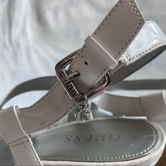 Guess White Strappy Cork Wedges - Picture 3 of 8